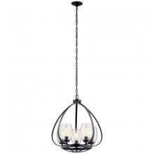 Kichler 44060BK - Tuscany 24" 5 Light Chandelier with Clear Seeded Glass in Black