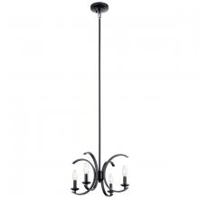 Kichler 52119BK - Cassadee 16" 4 Light Convertible Pendant/Semi Flush in Black