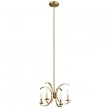 Kichler 52119BNB - Cassadee 16" 4 Light Convertible Pendant/Semi Flush Brushed in Natural Brass