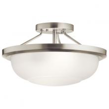 Kichler 52396NI - Ritson™ 2 Light Semi Flush with Satin Etched Glass Brushed Nickel