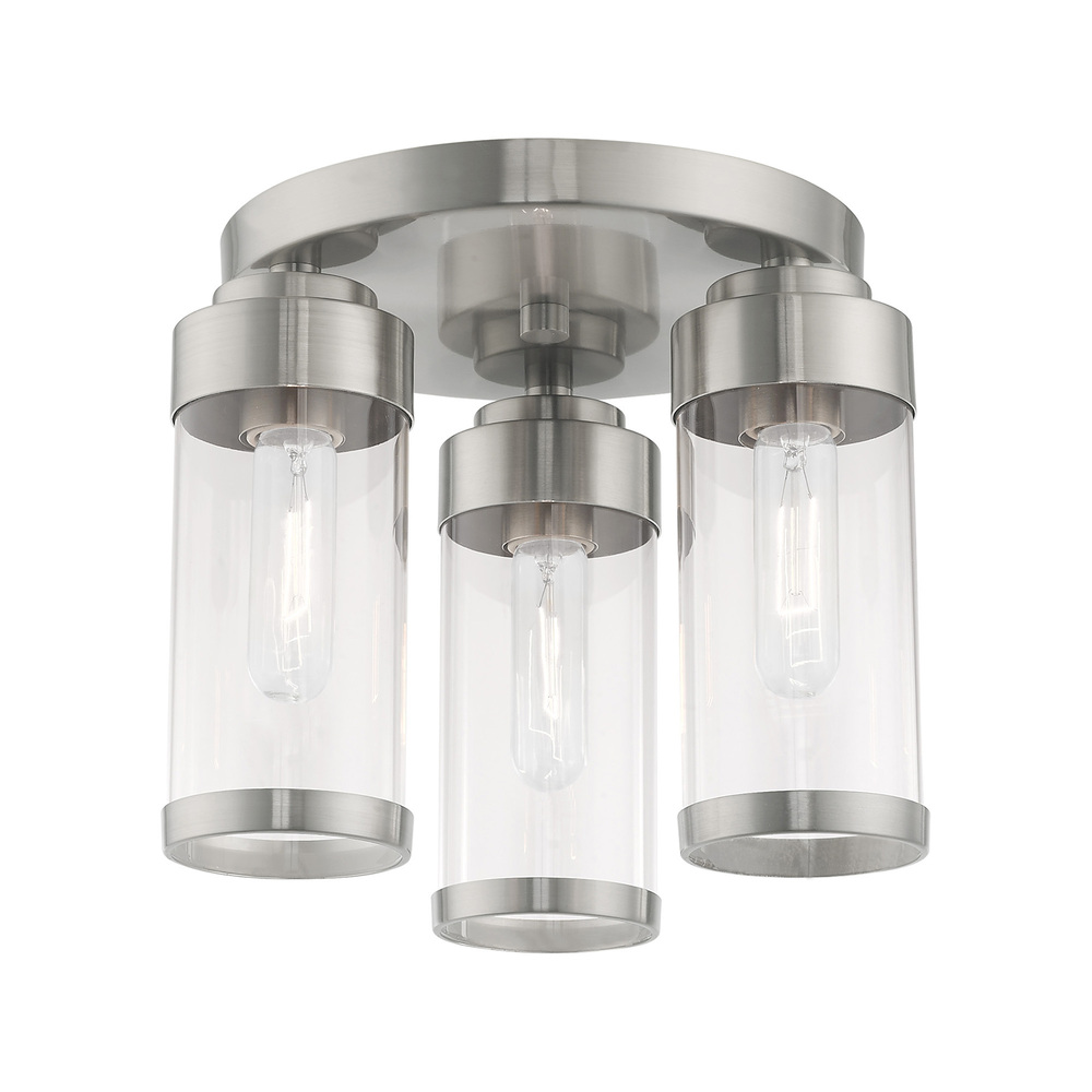 3 Lt Brushed Nickel Ceiling Mount