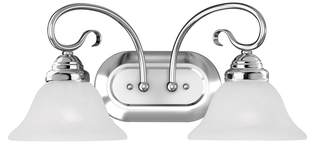 2 Light Polished Chrome Bath Light