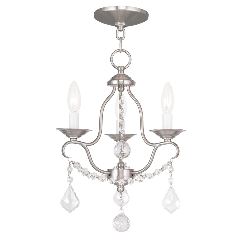 3 Light Brushed Nickel Mini Chandelier