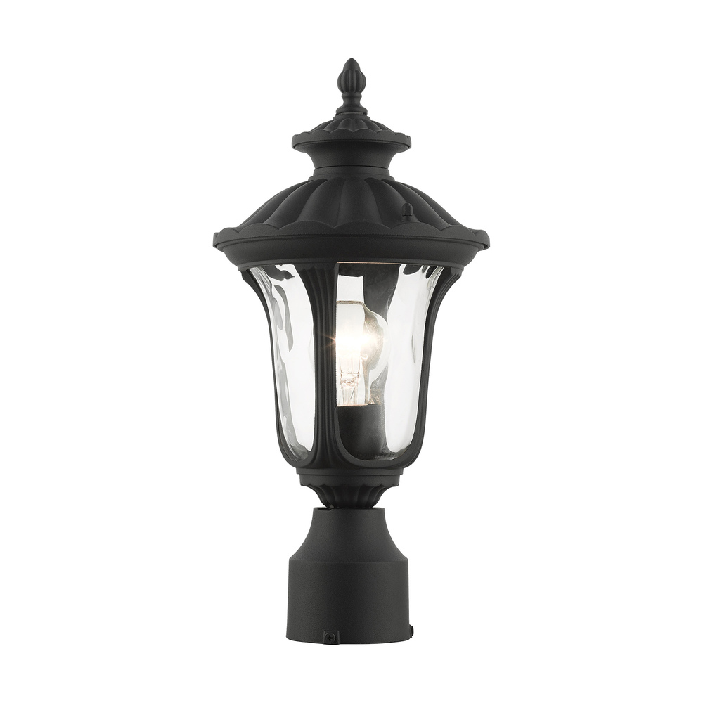 1 Lt Textured Black Outdoor Post Top Lantern