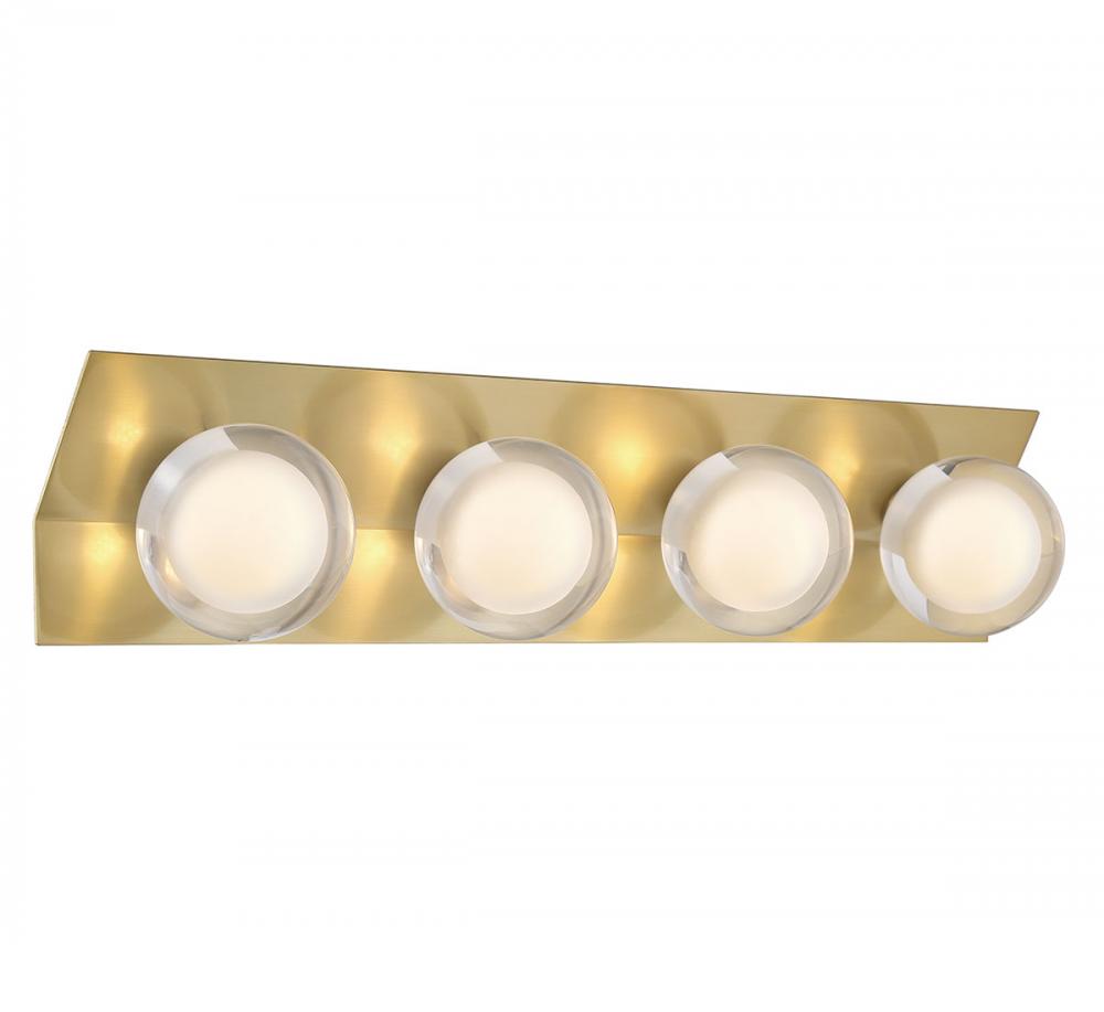 Vinci, 4 Light LED Wall Mount, Soft Brass