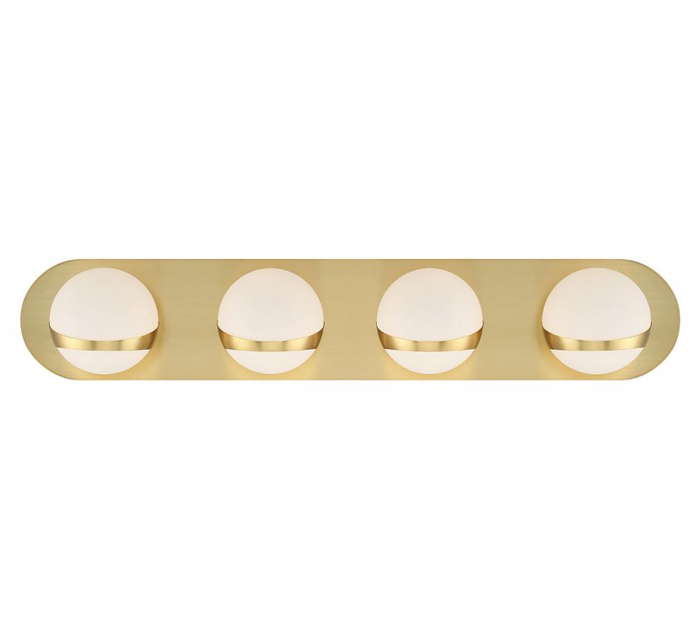 Rovigo, 4 Light LED Wall Mount, Plated Brushed Gold