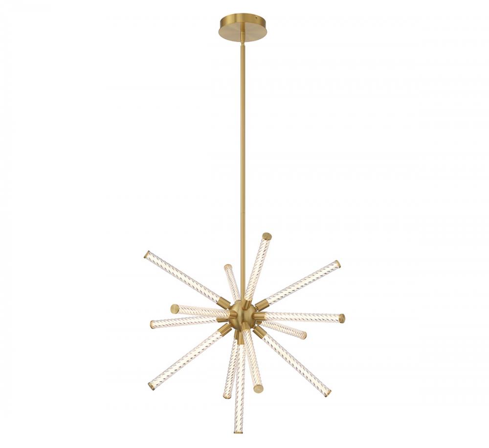 Volterra, Small LED Chandelier, Plated Brushed Gold