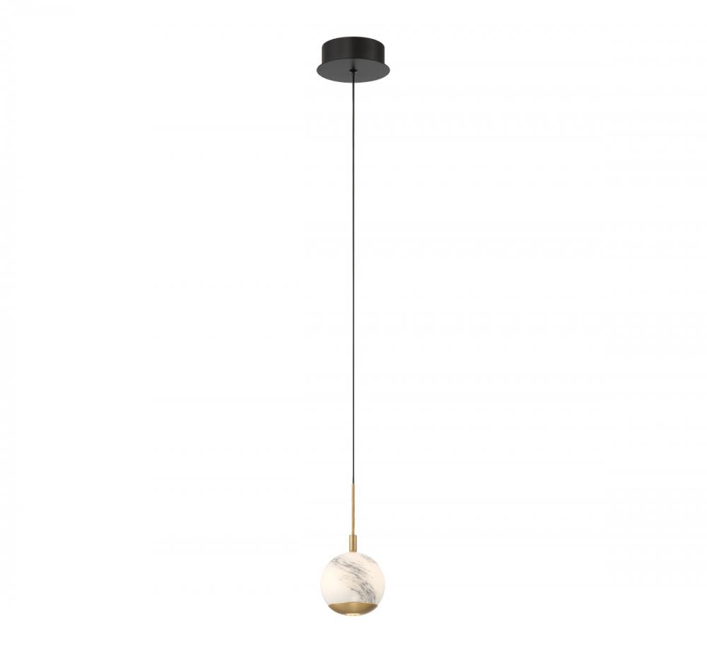 Baveno, 1 Light LED Pendant, Matte Black