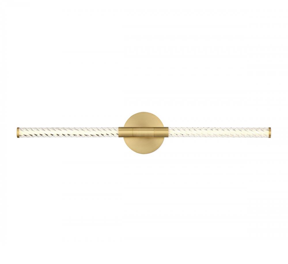 Volterra, 2 Light LED Wall Mount, Plated Brushed Gold