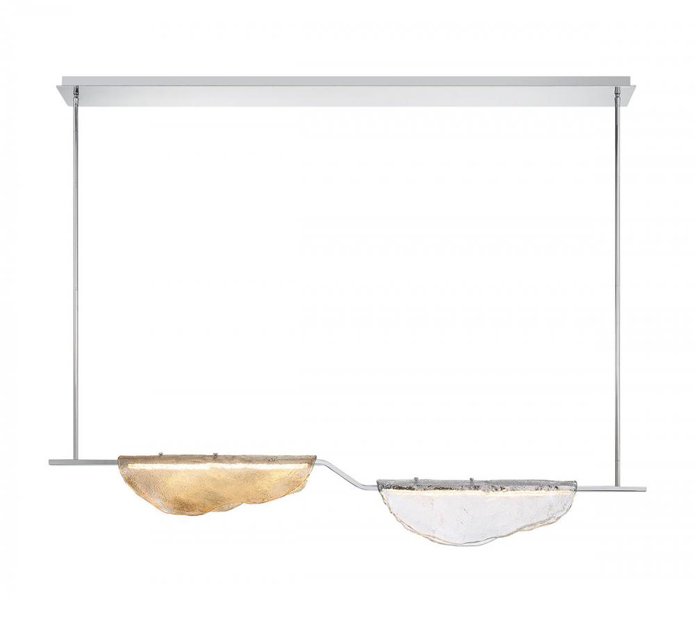 Savona, 2 Light Linear LED Chandelier, Amber and Clear