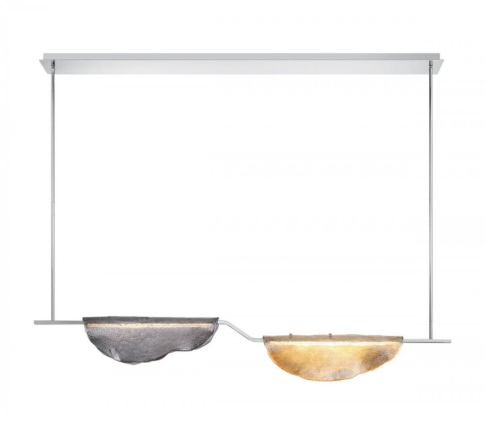 Savona, 2 Light Linear LED Chandelier, Amber and Smoke