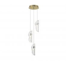 Lib & Co. US 10162-017-07 - Sorrento, 3 Light LED Pendant, Clear, Gold Canopy