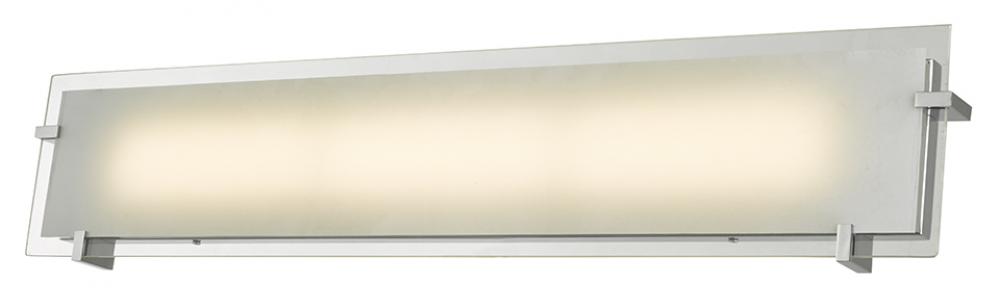 30&#34; Frosted Flat Panel Glass Vanity-Wall Fixture with High Output Dimmable LED