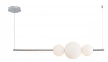 Abra Lighting 10024PN-BA-ORB - Linear Bar Pendant with Up-Down Illumination with 3 Opal Glass Orb's