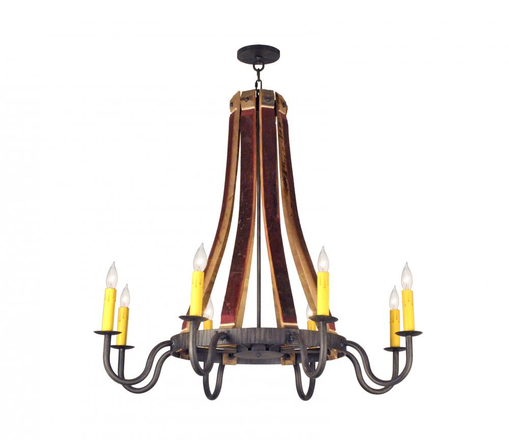 44&#34;W Barrel Stave Madera 8 LT Chandelier