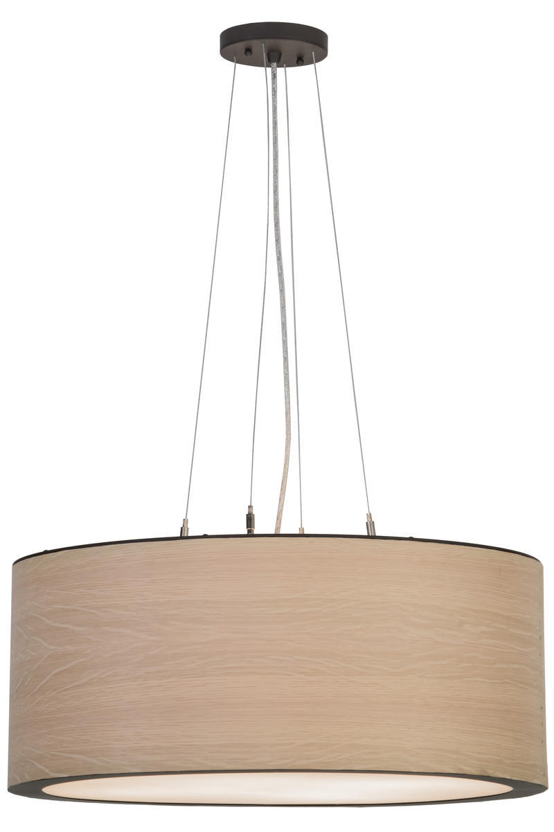 24&#34;W Cilindro White Oak Veneer Pendant