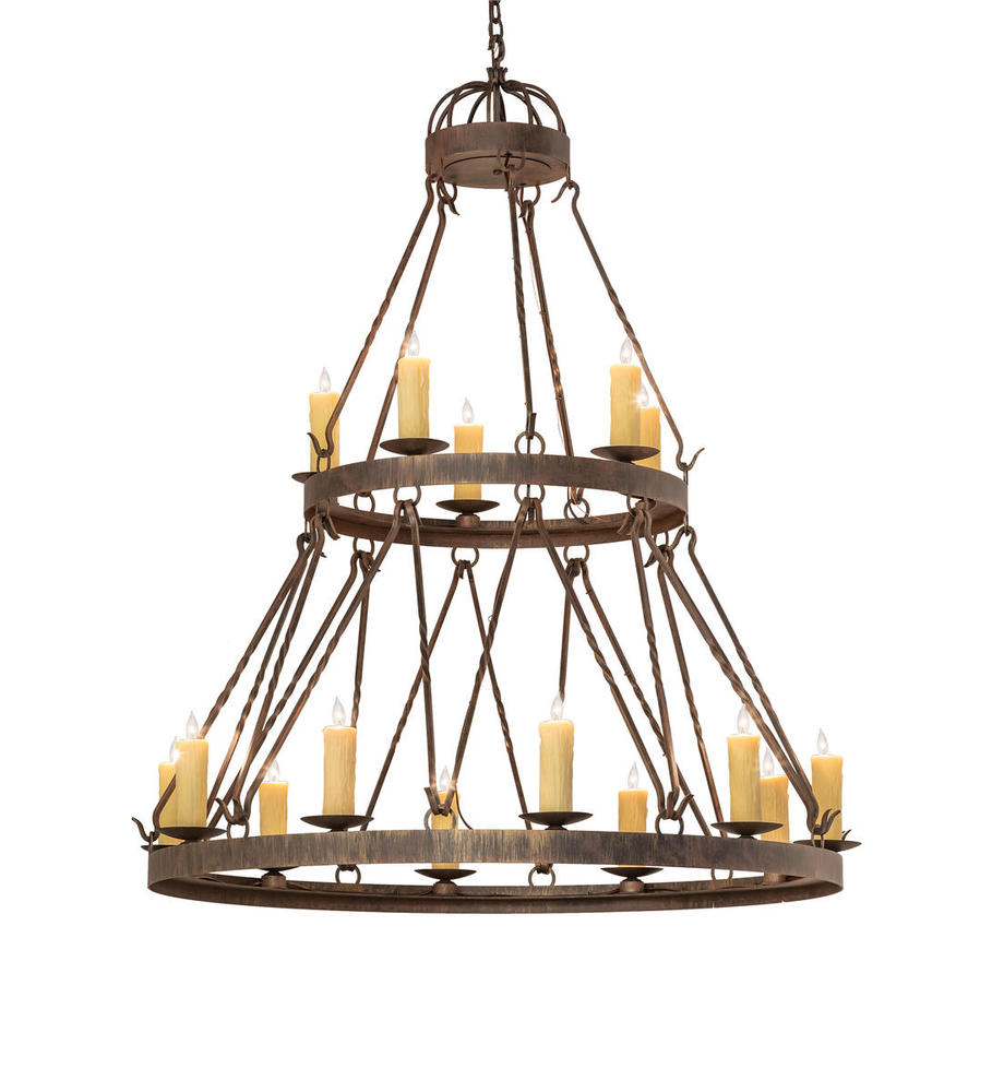 48&#34; Wide Lakeshore 15 Light Two Tier Chandelier