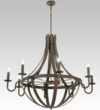 2nd Avenue Designs Blue 197212 - 60" Wide Barrel Stave Metallo 8 Light Chandelier