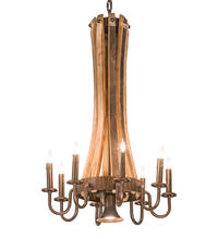 2nd Avenue Designs Blue 197593 - 20" Wide Barrel Stave Madera 8 LT Chandelier