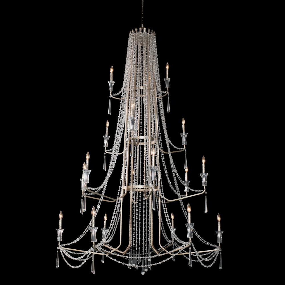 Barcelona 18-Lt Crystal Chandelier - Transcend Silver