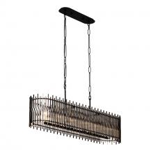 Varaluz 393N06MBFG - Park Row 6-Lt   Linear Pendant - Matte Black/French Gold