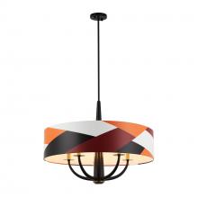 Varaluz 501P05BLSB - Patchwork 5-Lt Pendant - Black/Satin Brass/Patchwork