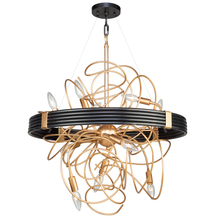 Artcraft AC11540VB - Galaxy 10 Light Chandelier ((Black & Brass)