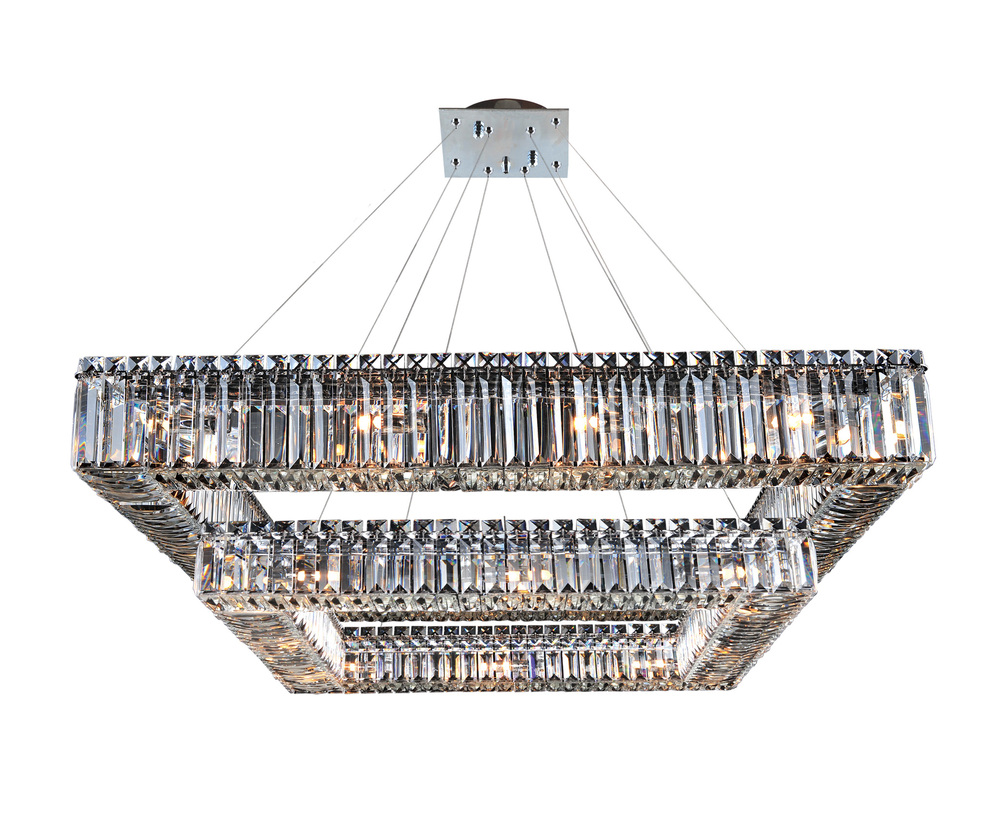 Quadro 35 Inch Square 2 Tier Pendant