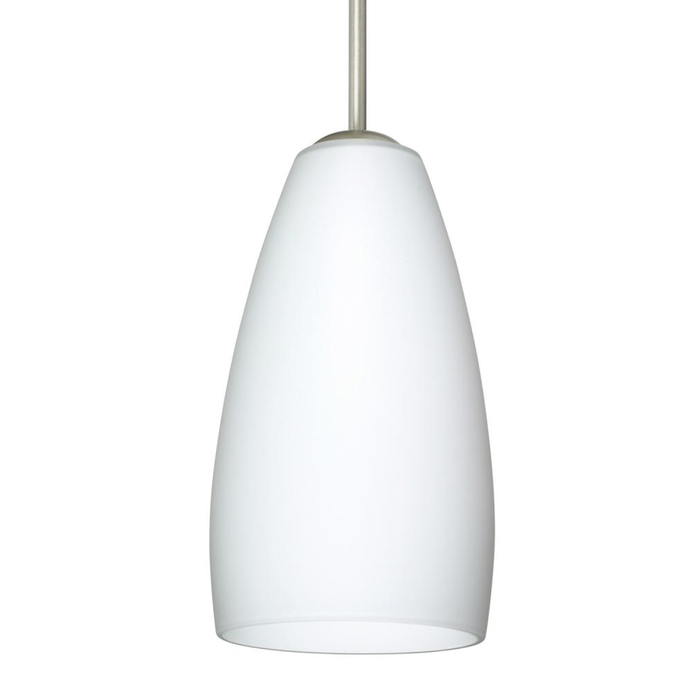 Besa Chrissy Pendant Satin Nickel Opal Matte 1x9W LED, 15Ft. Cord