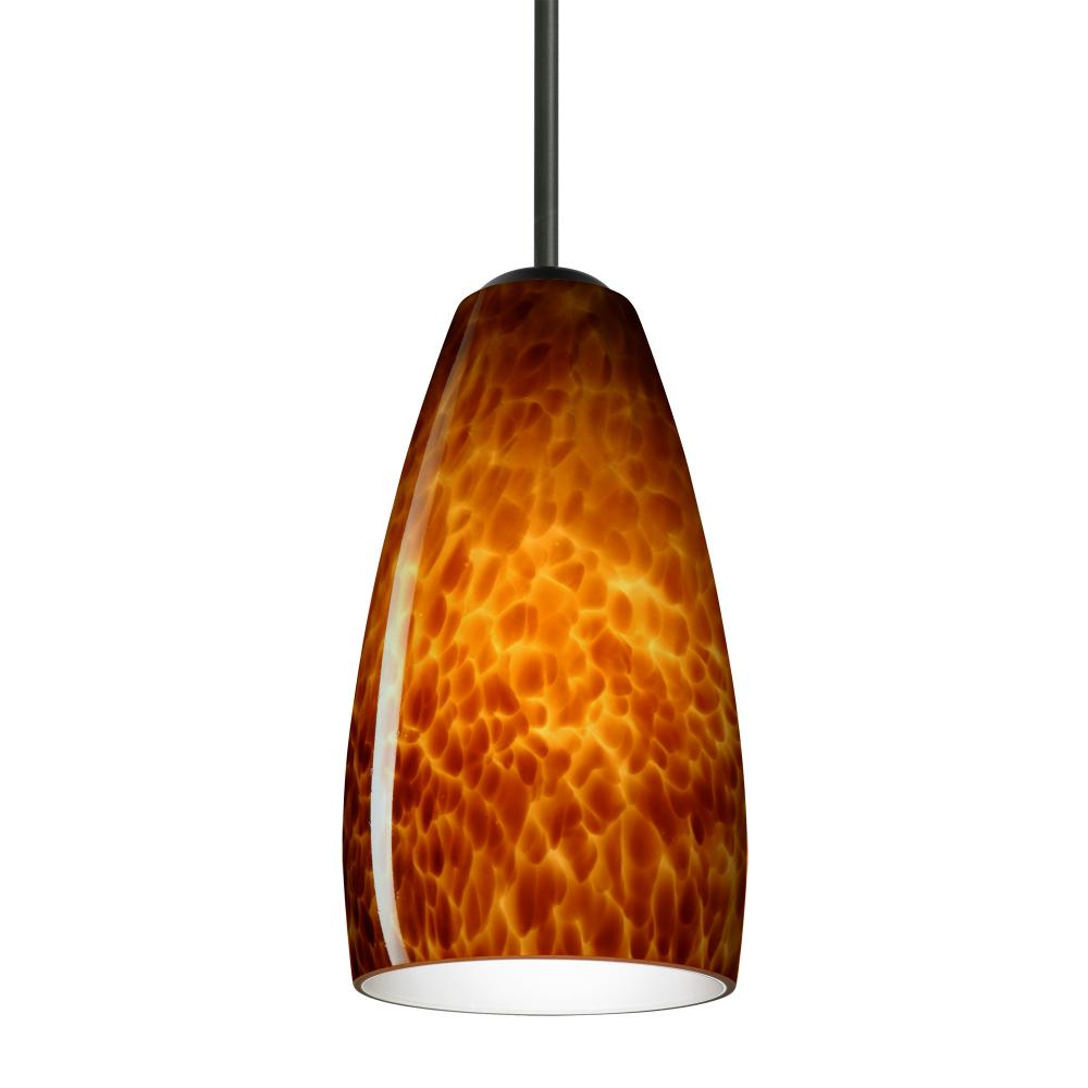 Besa Chrissy Pendant Black Amber Cloud 1x9W LED