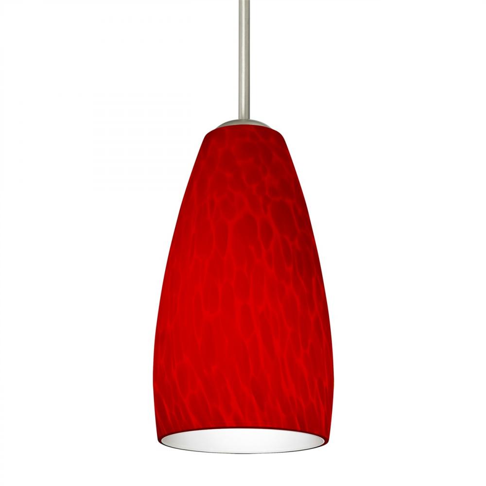 Besa Chrissy Pendant Satin Nickel Red Cloud 1x9W LED