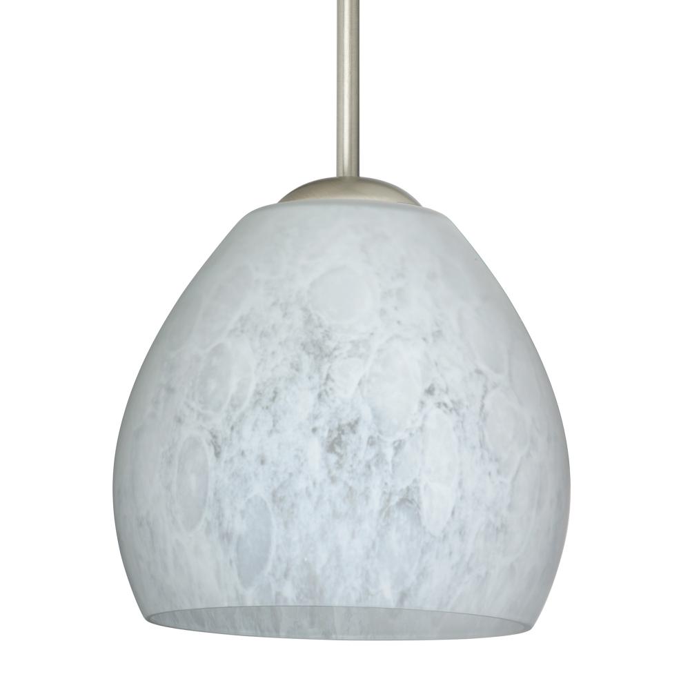 Besa Bolla LED Pendant Carrera Satin Nickel 1x9W LED, 15Ft. Cord