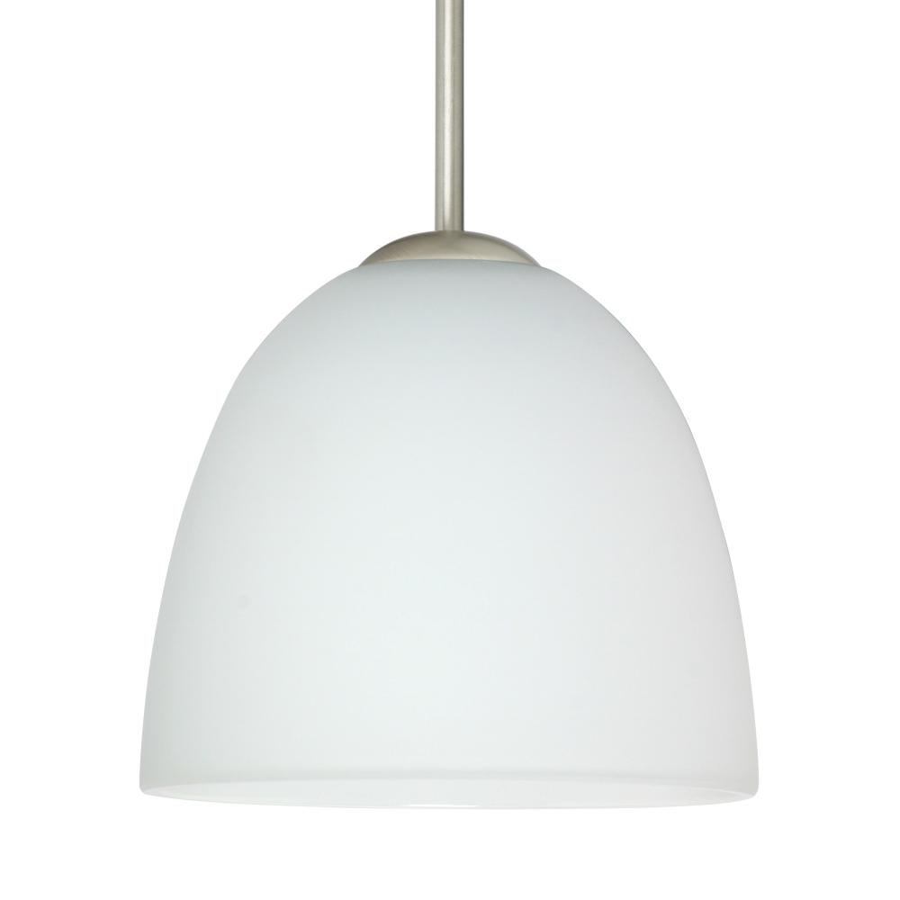 Besa Sasha LED Pendant 1Bc Opal Matte Satin Nickel 1x9W LED, 15Ft. Cord