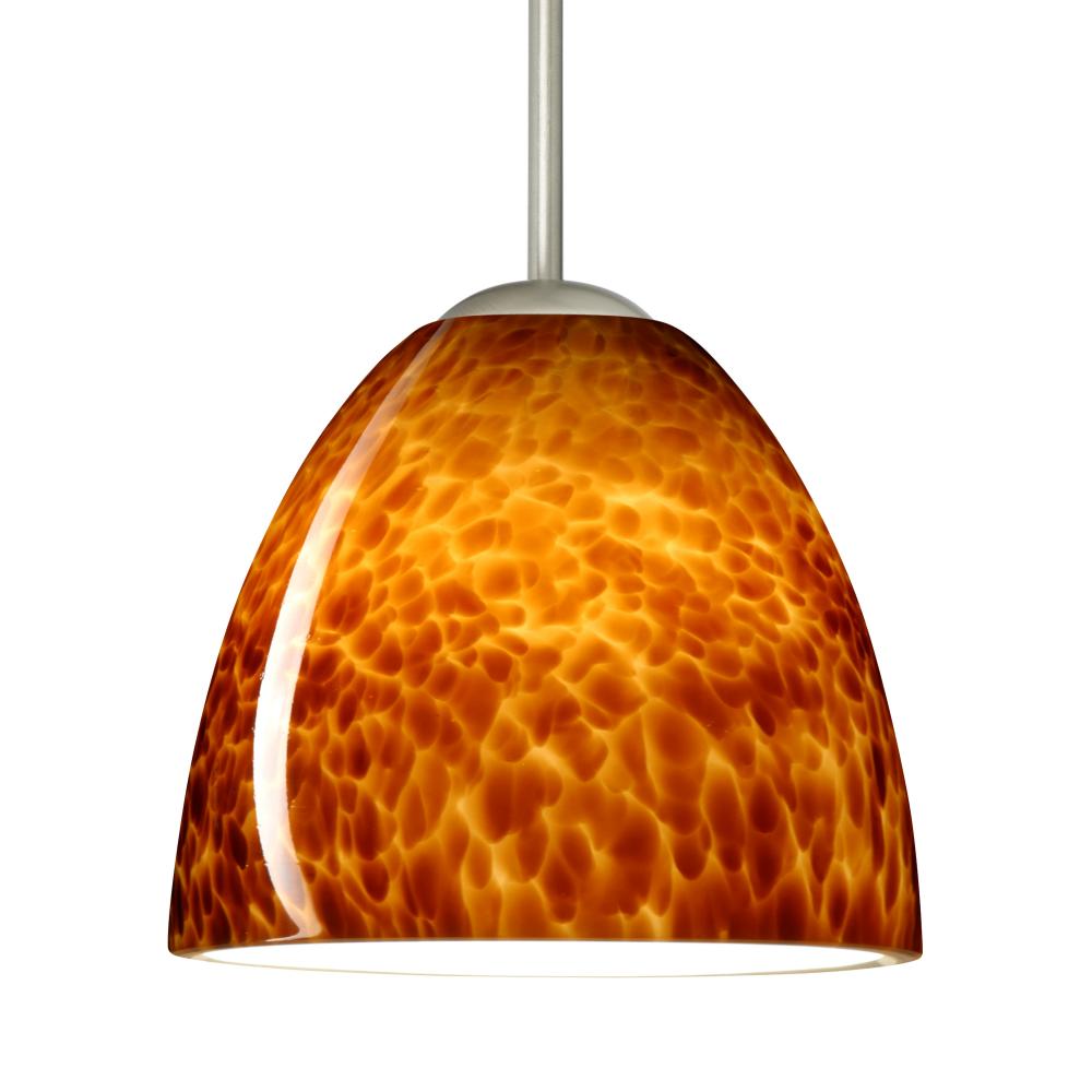 Besa Sasha LED Pendant 1Bc Amber Cloud Satin Nickel 1x9W LED, 15Ft. Cord