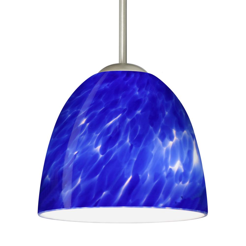 Besa Sasha LED Pendant 1Bc Blue Cloud Satin Nickel 1x9W LED, 15Ft. Cord