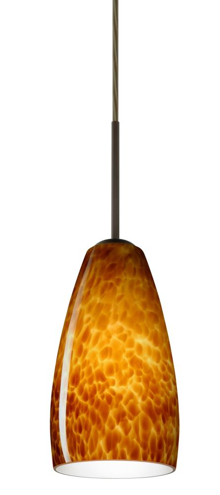 Besa Chrissy Pendant Bronze Amber Cloud 1x9W LED