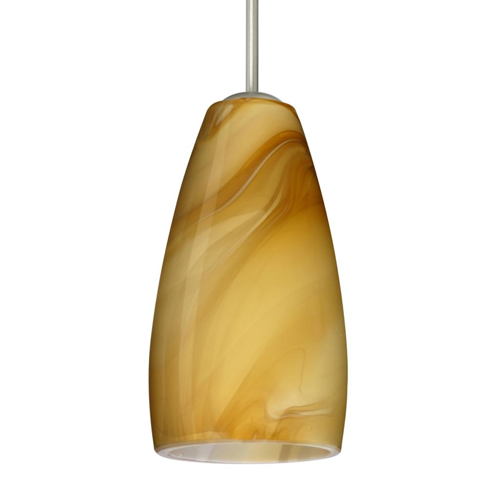 Besa Chrissy Pendant Satin Nickel Honey 1x9W LED, 15Ft. Cord