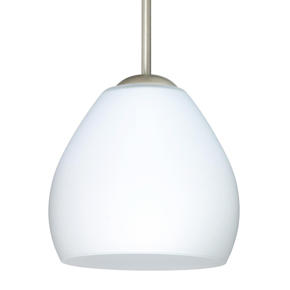 Besa Bolla LED Pendant Opal Matte Satin Nickel 1x9W LED, 15Ft. Cord