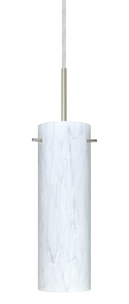 Besa Copa LED Pendant Carrera Satin Nickel 1x9W LED, 15Ft. Cord