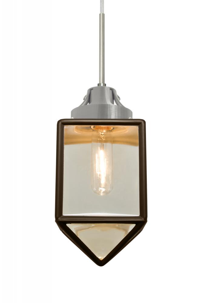 Besa, Bravo Cord Pendant, Bronze/Gold Bubble, Satin Nickel Finish, 1x60W Medium Base