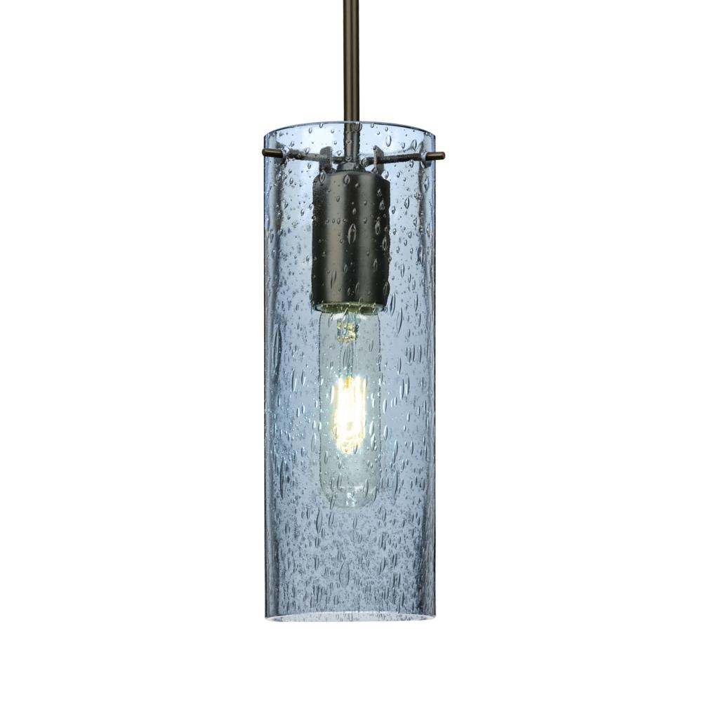 Besa, Juni 10 Cord Pendant, Blue Bubble, Bronze, 1x60W Medium Base, 15Ft. Cord