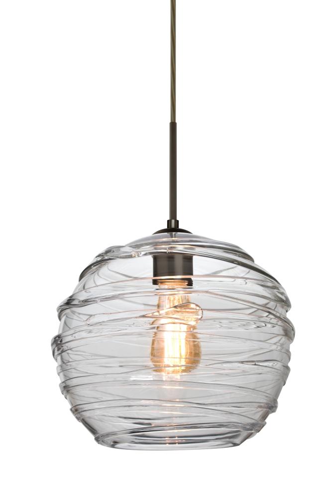 Besa Wave 10 Pendant Bronze Clear 1x8W LED Filament