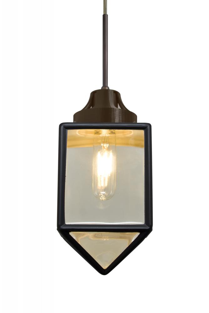 Besa, Bravo Cord Pendant, Black/Gold Bubble, Bronze Finish, 1x5W LED Filament