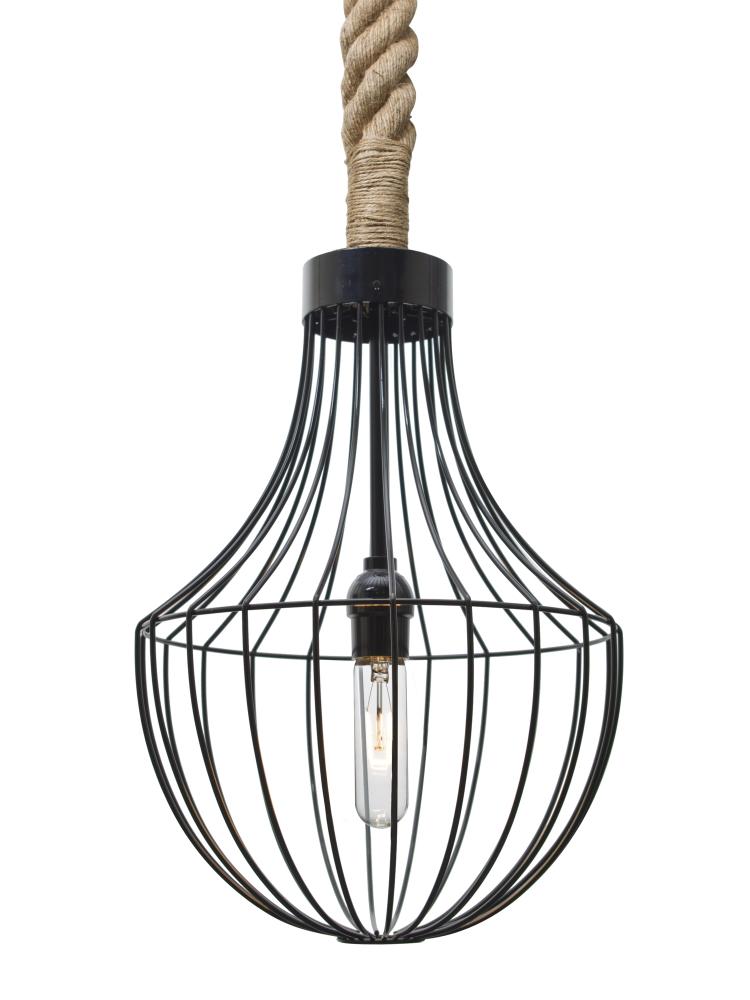 Besa Sultana Flare Rope Pendant, Black, 1x40W T10