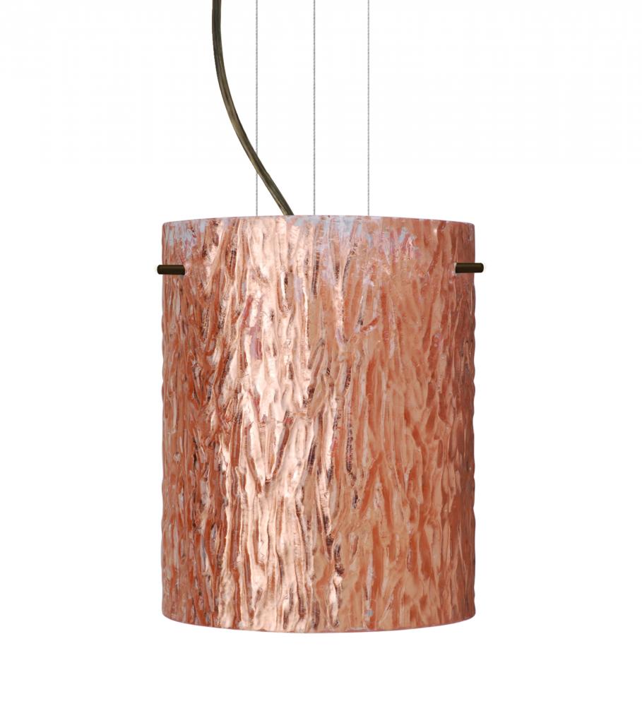 Besa Tamburo 8 Pendant Stone Copper Foil Bronze 1x11W LED