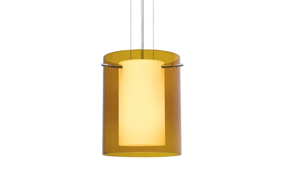 Besa Pahu 8 LED Pendant 1Kg Transparent Armagnac/Opal Satin Nickel 1x11W LED