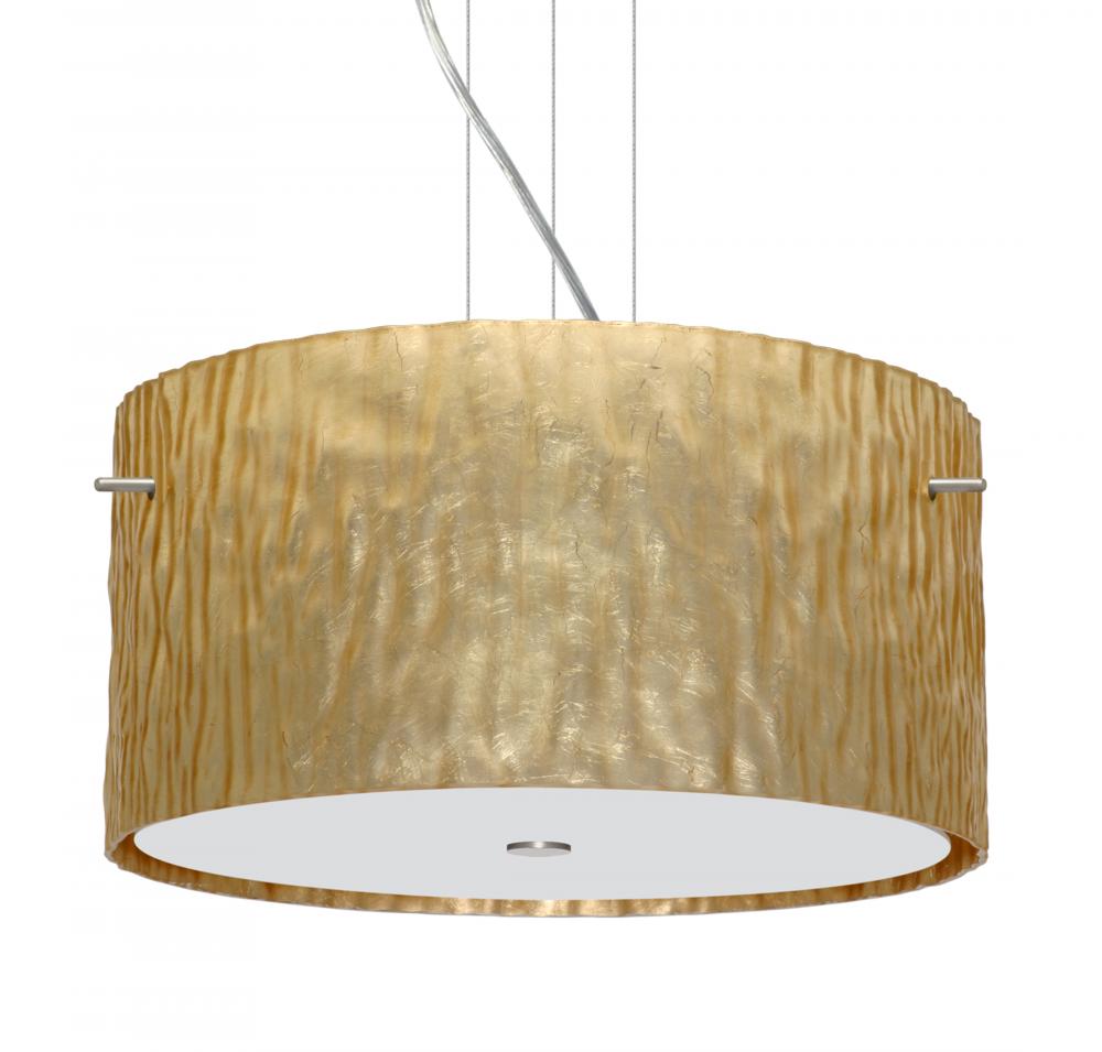 Besa Tamburo 16 Pendant Stone Gold Foil Satin Nickel 3x11W LED