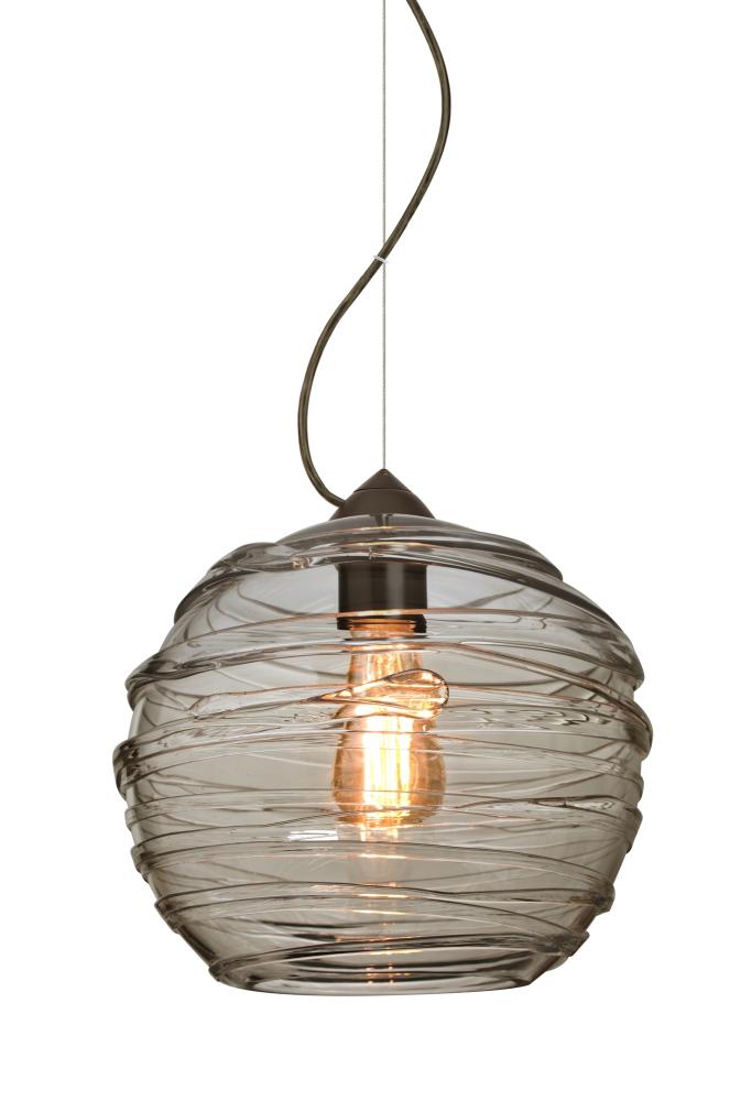 Besa Wave 10 Pendant Bronze Smoke 1x8W LED Filament