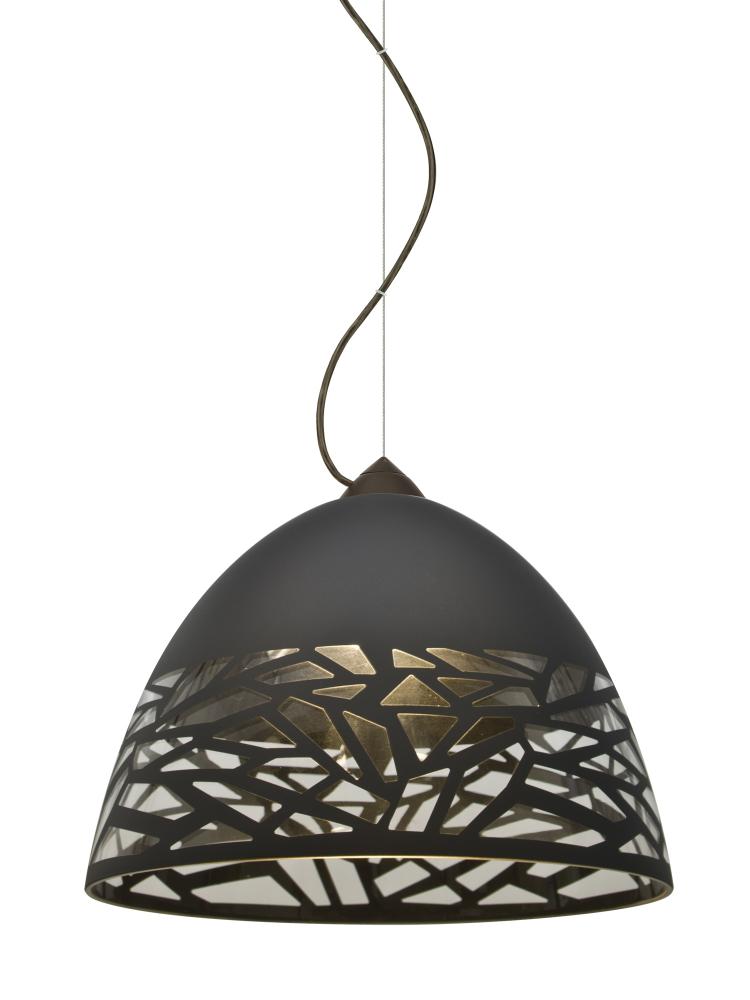 Besa Kiev Pendant, Black, Bronze Finish, 1x9W LED