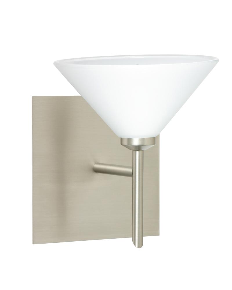 Besa Wall With SQ Canopy Kona Satin Nickel White 1x40W G9